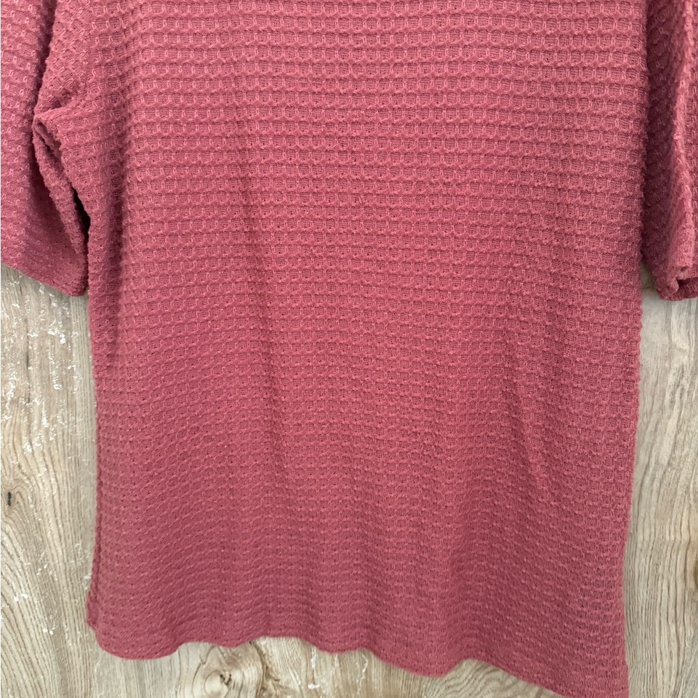 Pilcro Anthropologie Short Sleeve Grid Textured Tee Shirt SZ XL - Picture 3 of 5
